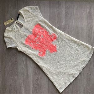 Sugarlips Lace Keyhole Back Short Sleeve Tee Dress